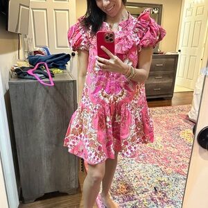 Vibrant Pink Ruffled Dress